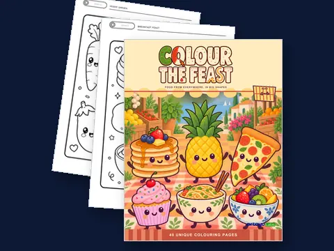 Colour the Feast - kulit hadapan dan dua muka mewarna