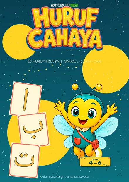 Huruf Cahaya — Latihan huruf dengan sentuhan Islamik.
