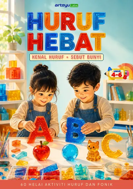 Huruf Hebat - Latihan menulis huruf, versi ceria.