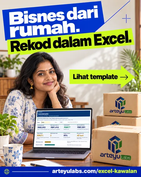 Iklan: "Bisnes dari rumah. Rekod dalam Excel."